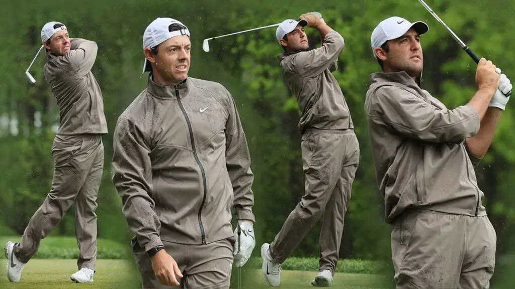 The fresh matching Nike rain set that Rory McIlroy and Scottie Scheffler *both* wore at the PGA