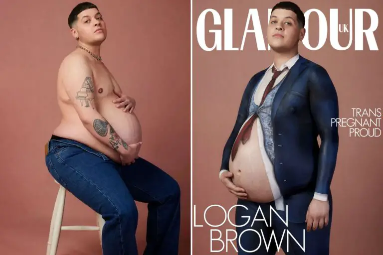 Fashion magazine cover featuring pregnant transgender man  Logan Brown sparks outrage: ‘Could not sink any lower’