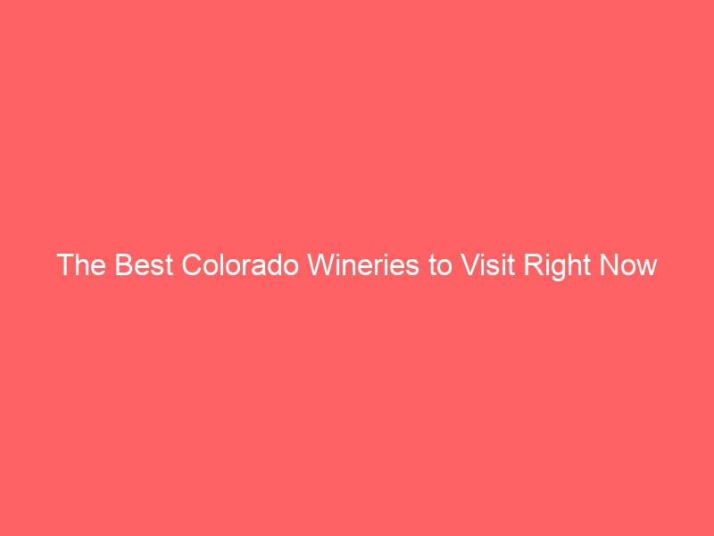You can visit the best Colorado wineries right now
