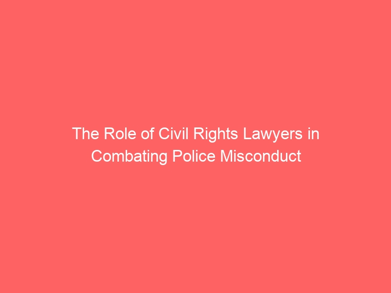 The role of civil right lawyers in combating police misconduct