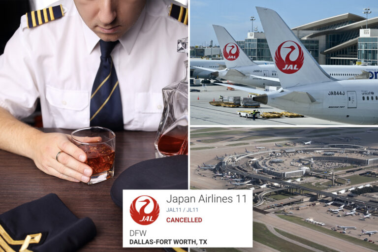 Air Japan flight cancelled from Dallas to Tokyo after police break up a party in which the pilot was drinking