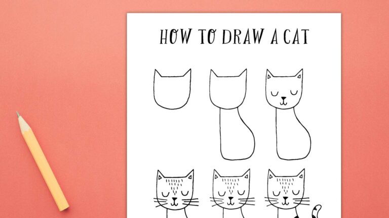 How To Draw A Cat (Free Printable + Videos)