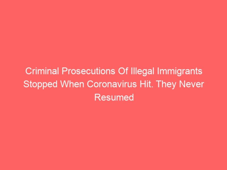 Coronavirus caused a halt to criminal prosecutions against illegal immigrants. They never resumed.