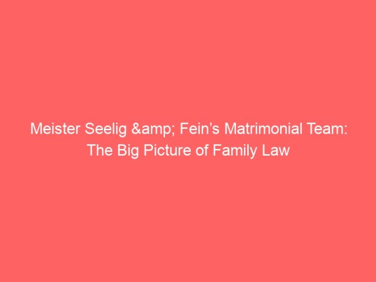 Meister Seelig & Fein’s Matrimonial Team: The Big Picture of Family Law