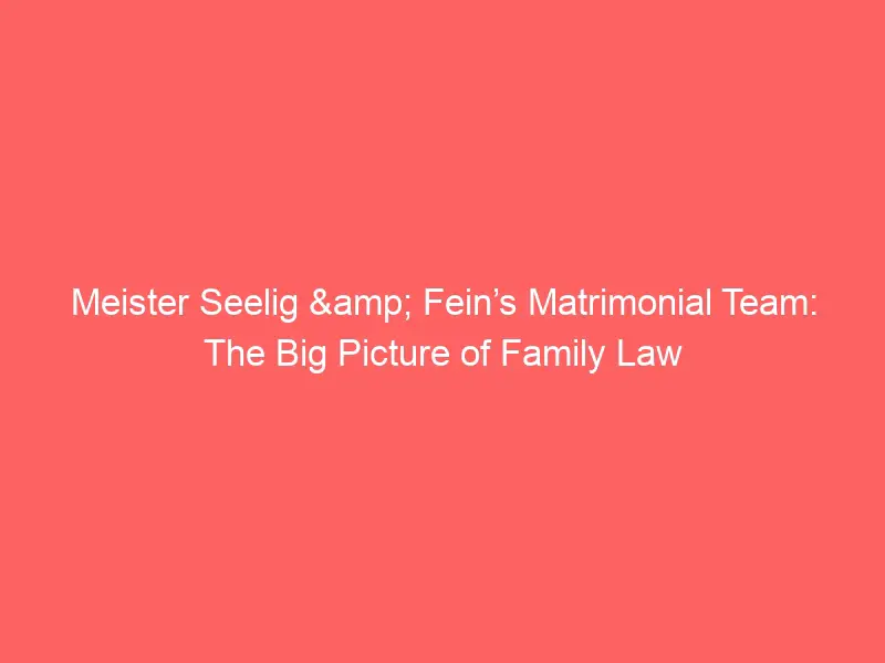 Meister Seelig & Fein’s Matrimonial Team: The Big Picture of Family Law