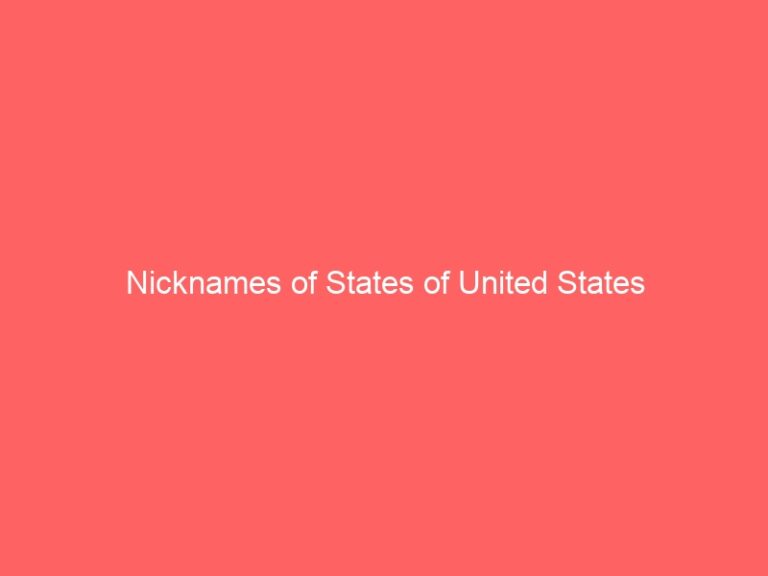 Names of States in the United States