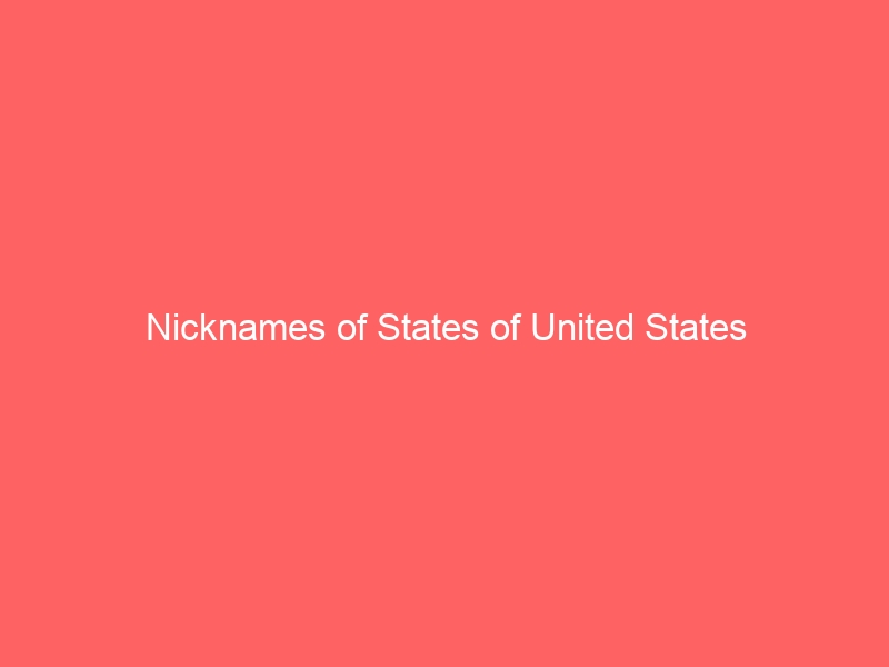 Names of States in the United States
